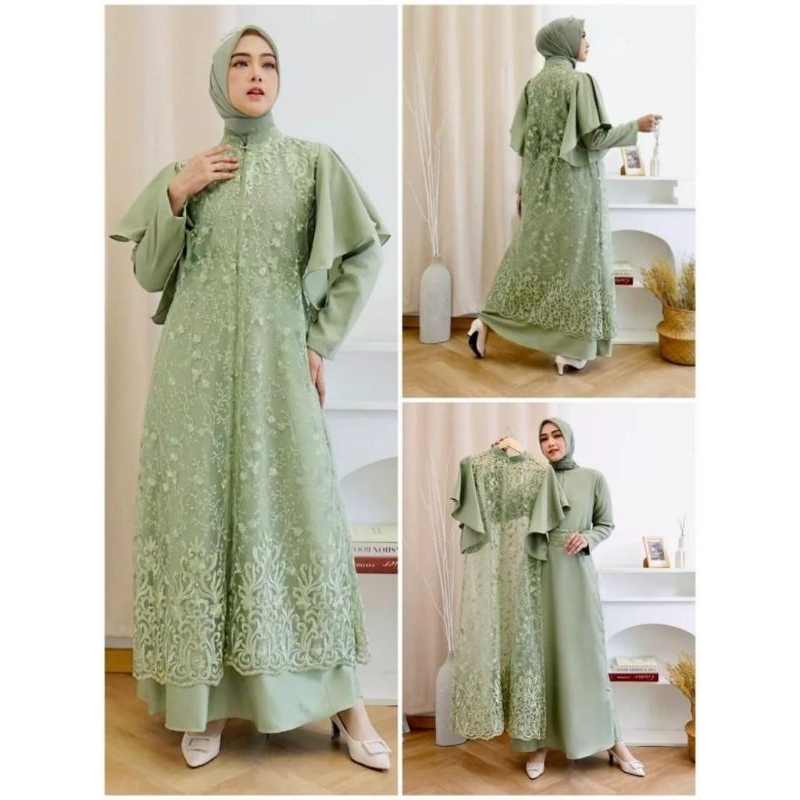 Gina Dress Pesta Mewah Inner Belt Outer Murah