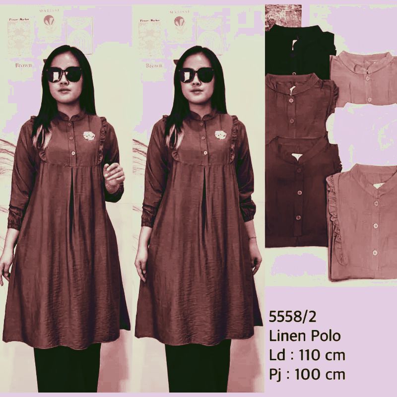 DIANARA LONGDRES  TUNIK POLO LINE//LONGDRES TUNIK  POLO LINE OVERSIZE VIRAL