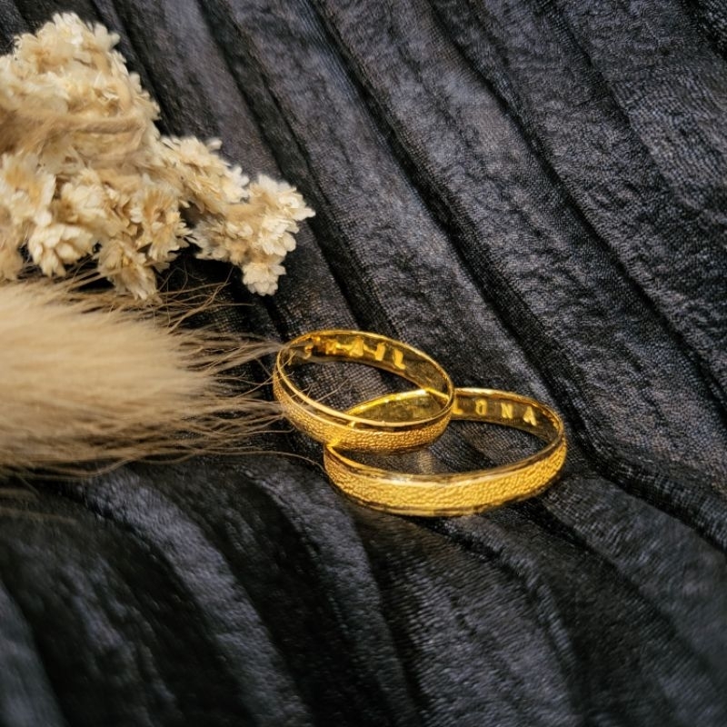 Sepasang Cincin Kawin Tunagan Couple emas 950%