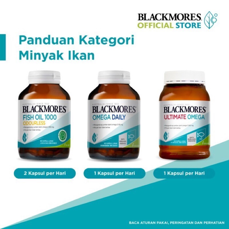 Blackmores Odourless Fish Oil isi 30 , isi 90, isi 180, dan isi 200