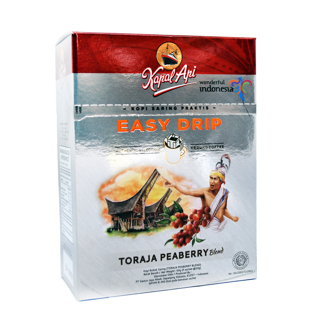 

KOPI KAPAL API EASY DRIP TORAJA PEABERRY BLEND ISI 5 SACHET