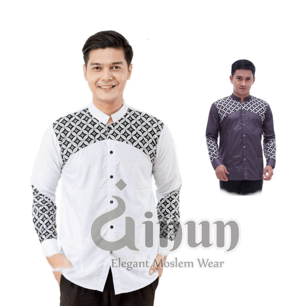 Baju Koko Dewasa Lengan Panjang Motif Ankling Dharma