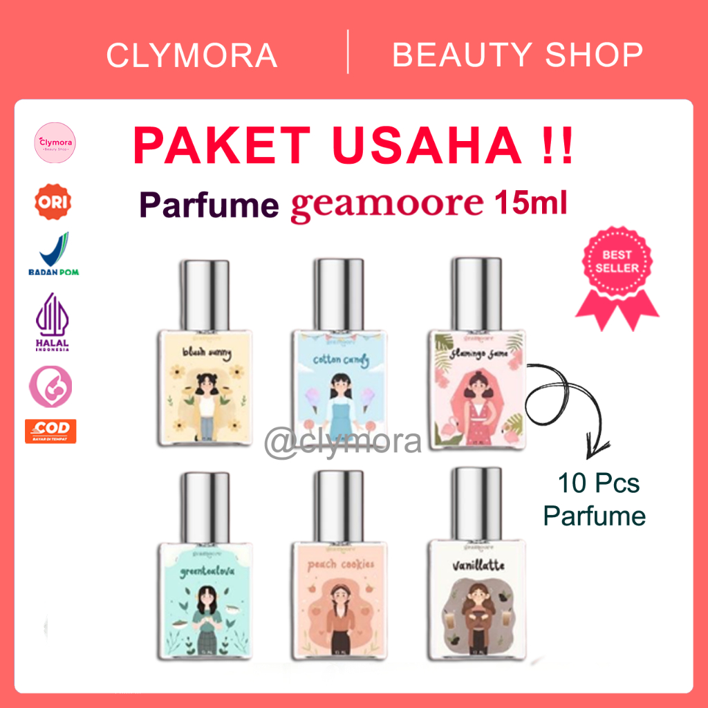 (TERMURAH) PARFUM GEAMOORE PAKET USAHA 10 PCS Parfum Geamore 15 ml Grosir dan Reseller PAKET HEMAT P