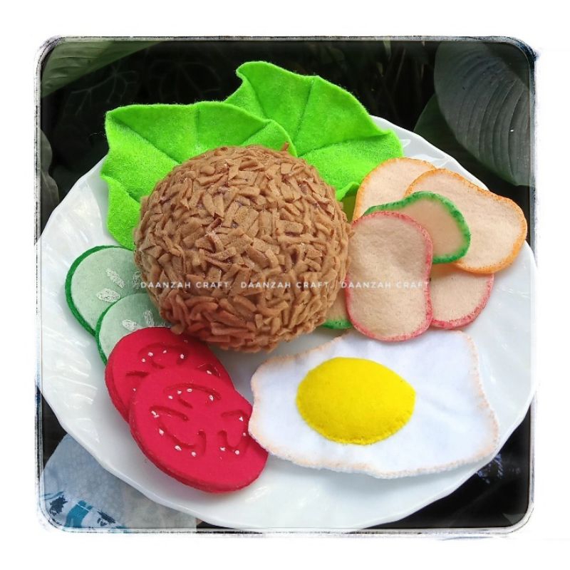 nasi goreng flanel set_mainan edukasi-replika makanan dari kain flanel
