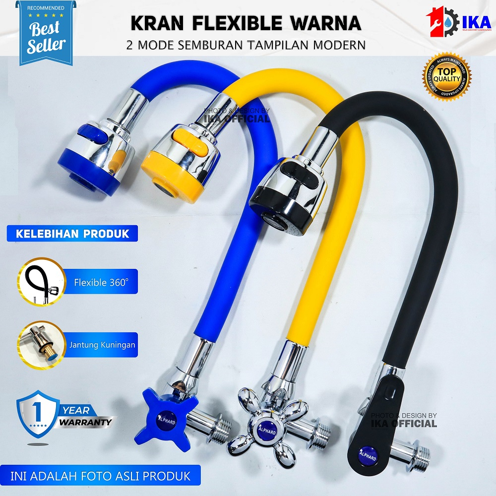 KRAN ANGSA FLEKSIBEL WARNA ENGKOL KRAN CUCI PIRING ROTASI 360° STAINLESS DAPUR WASTAFEL 1/2INCH