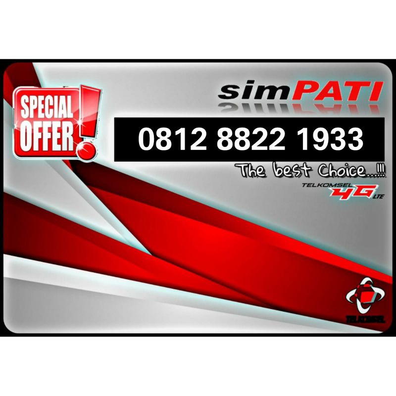 KARTU PERDANA CANTIK SIMPATI SERI TAHUN 1933 TELKOMSEL NOMOR CANTIK SIMPATI  4GLTE PERSIB  1933