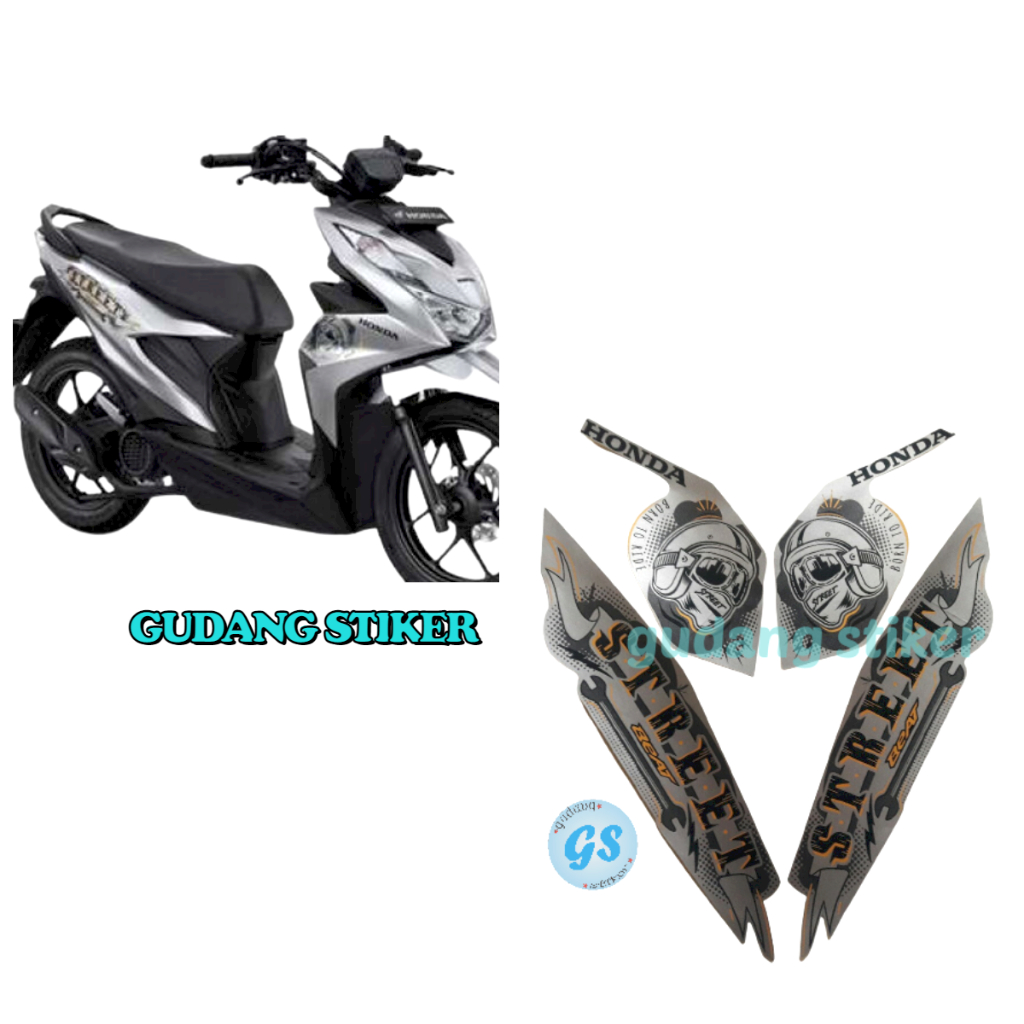 striping stiker motor honda beat street 2023 silver