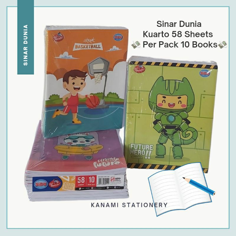 

Kanami | Buku Tulis Garis Sinar Dunia 58 Sheets | Big Boss 42 Sheets | Campus Big Boss 50 Sheets | Per Pack SiDu.