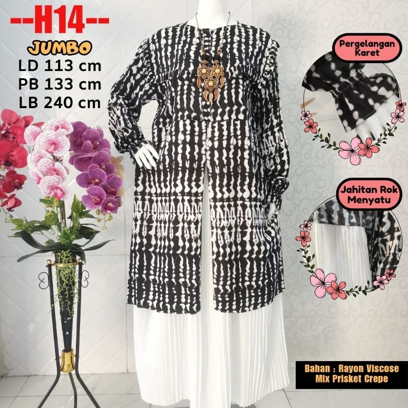 Cuci Gudang Stelan Rok Plisket / Gamis Syar'i Busana Muslim Longdress Busui Menyusui Kancing Depan H