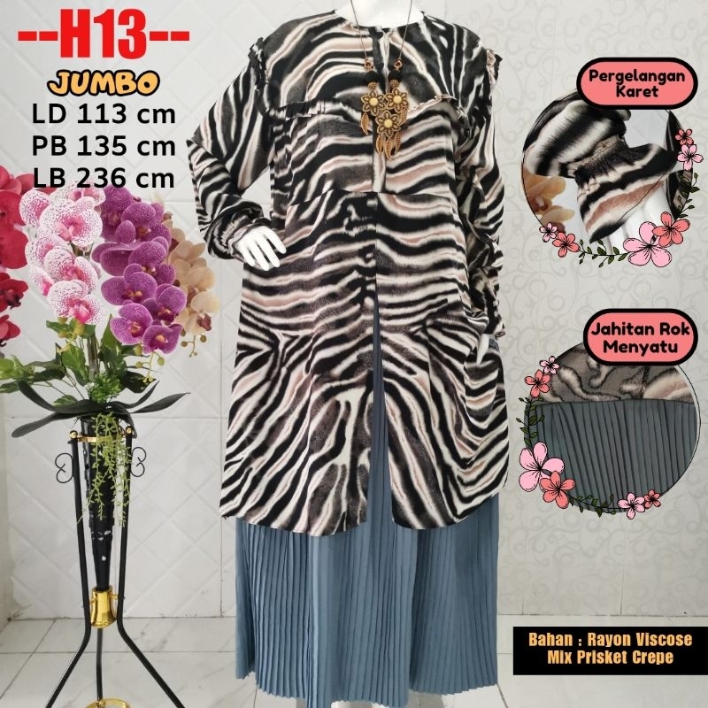 Cuci Gudang Stelan Rok Plisket / Gamis Syar'i Busana Muslim Longdress Busui Menyusui Kancing Depan H