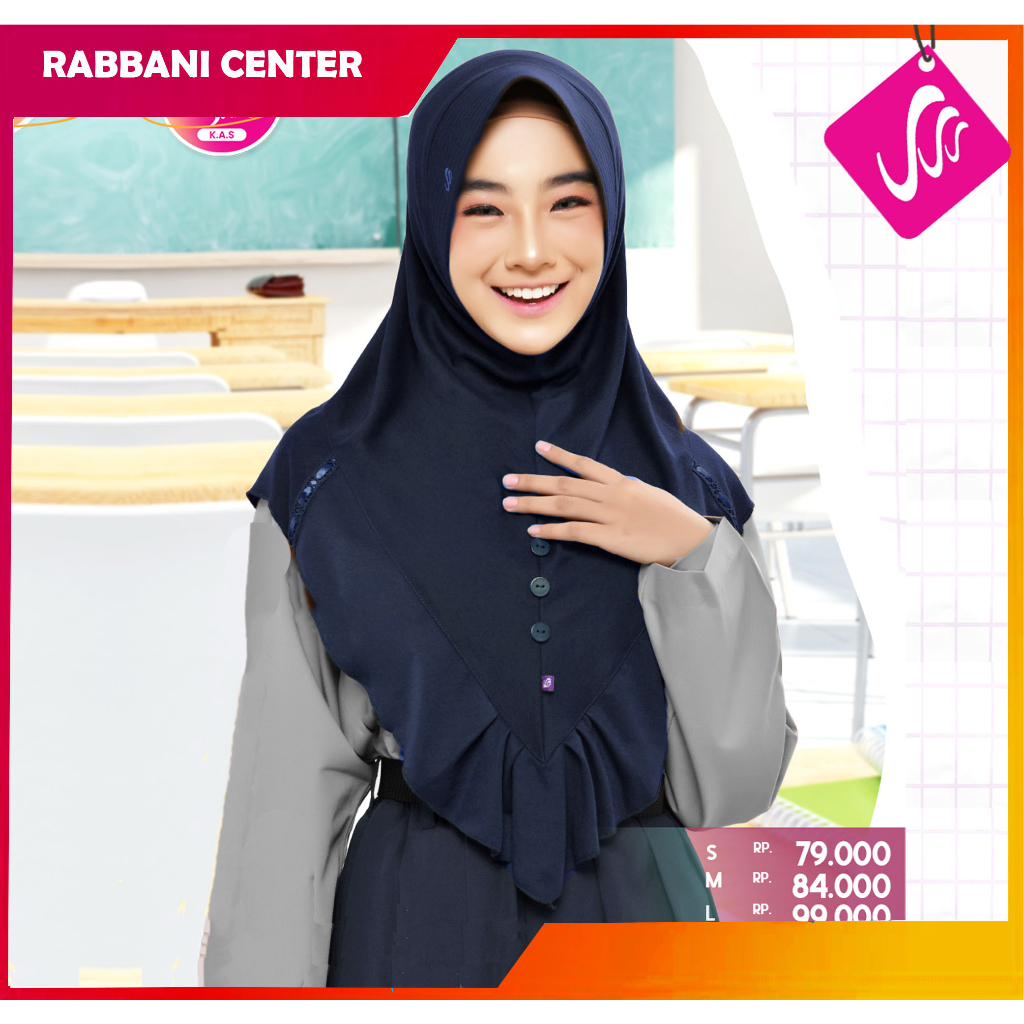 kerudung rabbani navy biru dongker