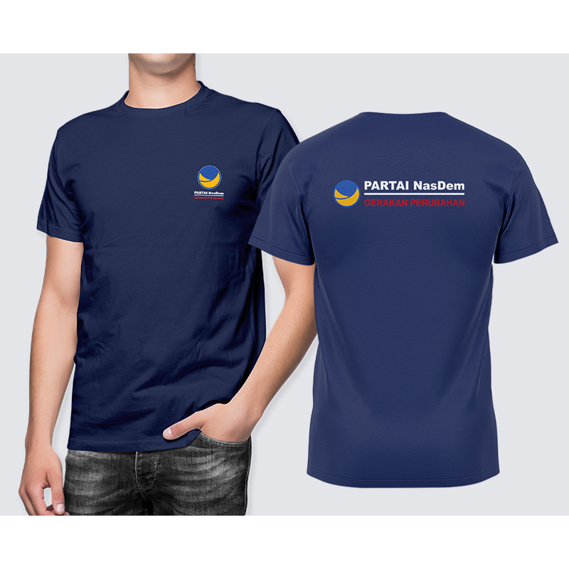 TS - Kaos Katun Pria Partai Politik | Kaos Partai Nasdem