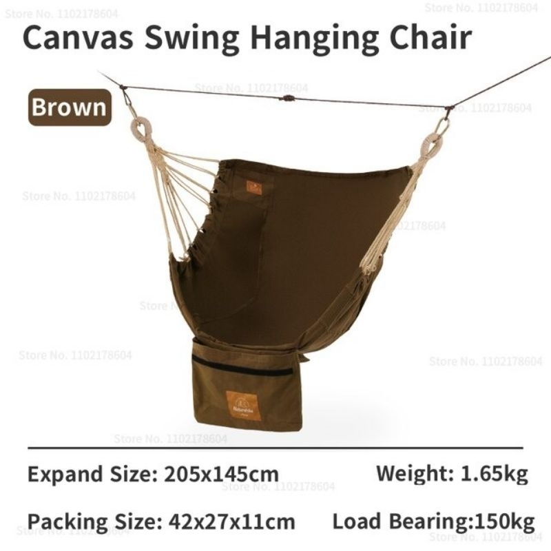 AYUNAN KURSI GANTUNG CANVAS NATUREHIKE NH22DC003 / HAMMOCK AYUNAN CANVAS