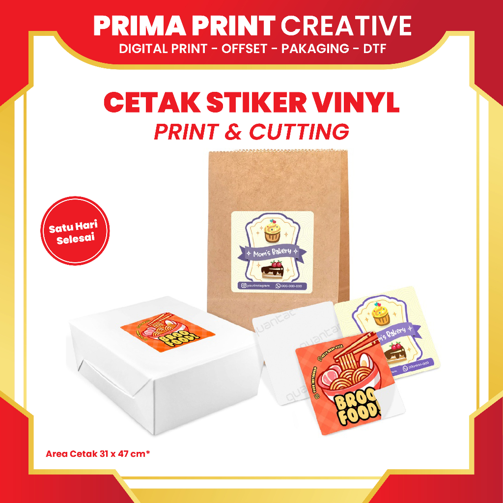 

Cetak Stiker Label Custom Label Kemasan Produk Makanan - Stiker Vinyl A3+