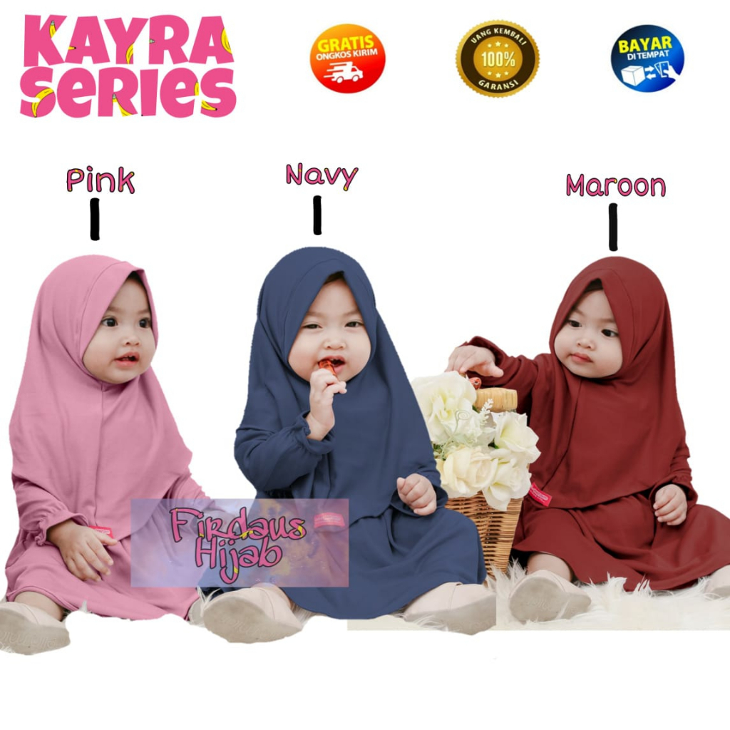 Gamis Bayi Perempuan newborn 0-6 bulan 6-12 bulan 12-18 bulan Baju Muslim Bayi