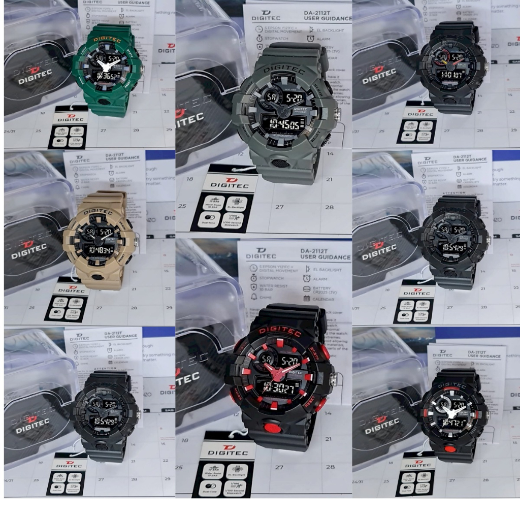 PENGIRIMAN INSTANT - JAM TANGAN PRIA sport rubber Digitec DG 2112 original