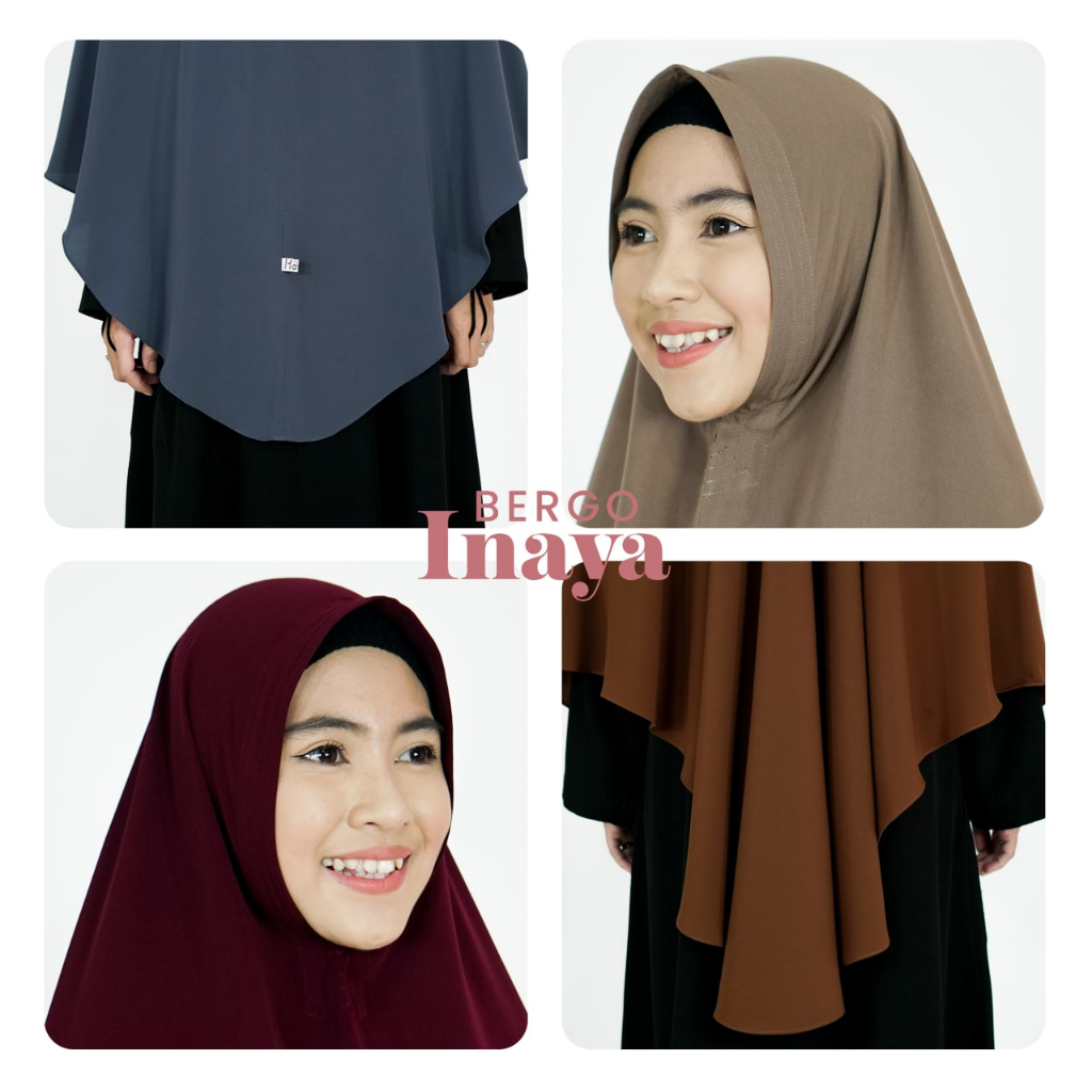 Hijab Hayuri Bergo Inaya - Jilbab Instan Syar'i Non Pad - Bahan Woolpeach Grade A