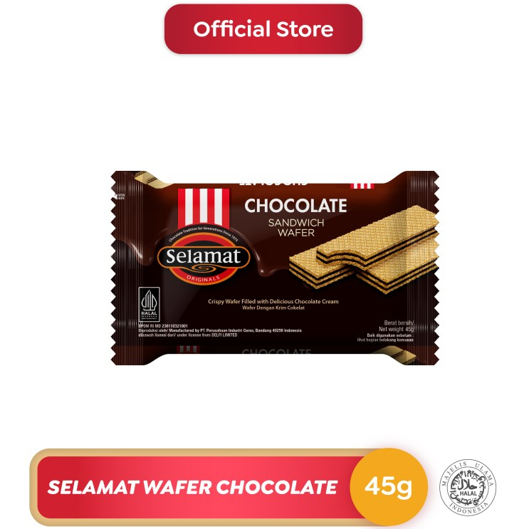 

Selamat Sandwich Wafer Chocolate 45 g