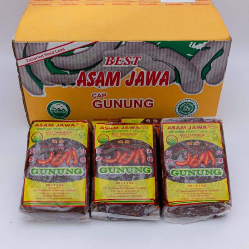 

ASAM JAWA CAP GUNUNG 1KG/ASAM JAWA TANPA BIJI/ASAM JAWA BIJI