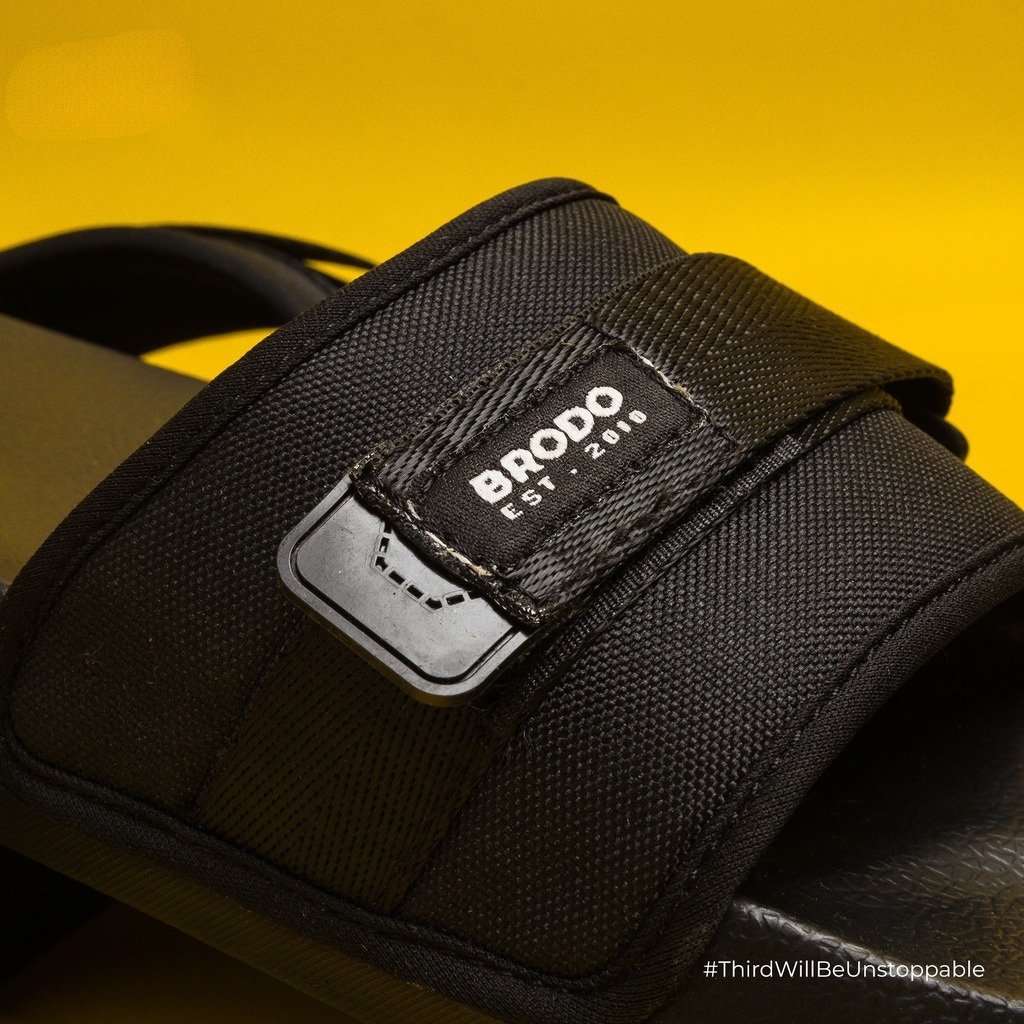 Sandal Broslides Dual Strap Full Black - Original Brodo Footwear