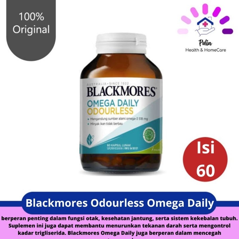 Blackmores Omega Daily Odourless isi 60/ Vitamin Omega3/Vitamin Otak/Vitamin Syaraf