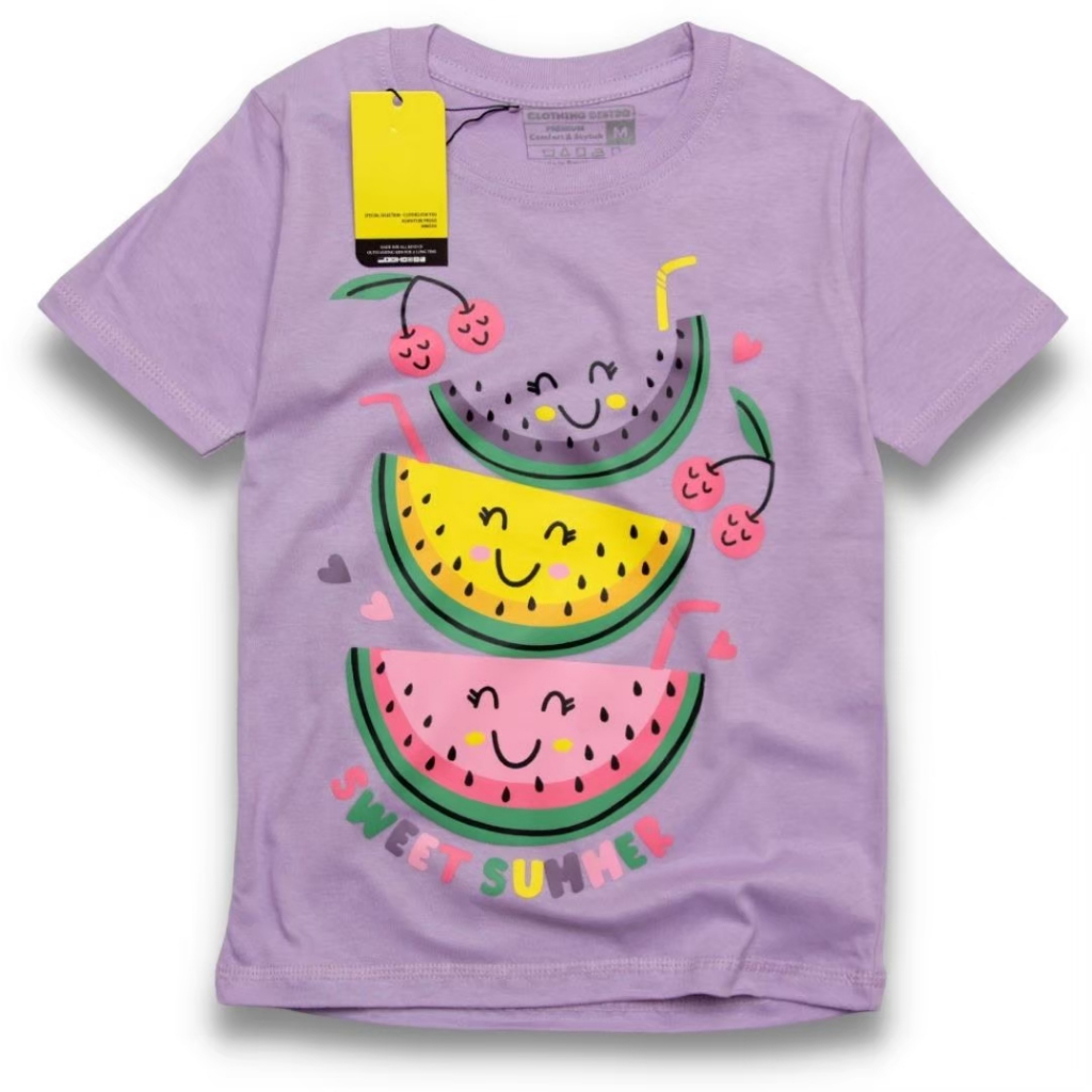Kaos Anak Motif Keren 3 Semangka ungu distro baju anak murah bandung