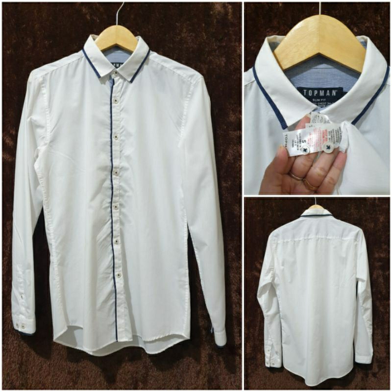 Kemeja putih lengan panjang TOPMAN