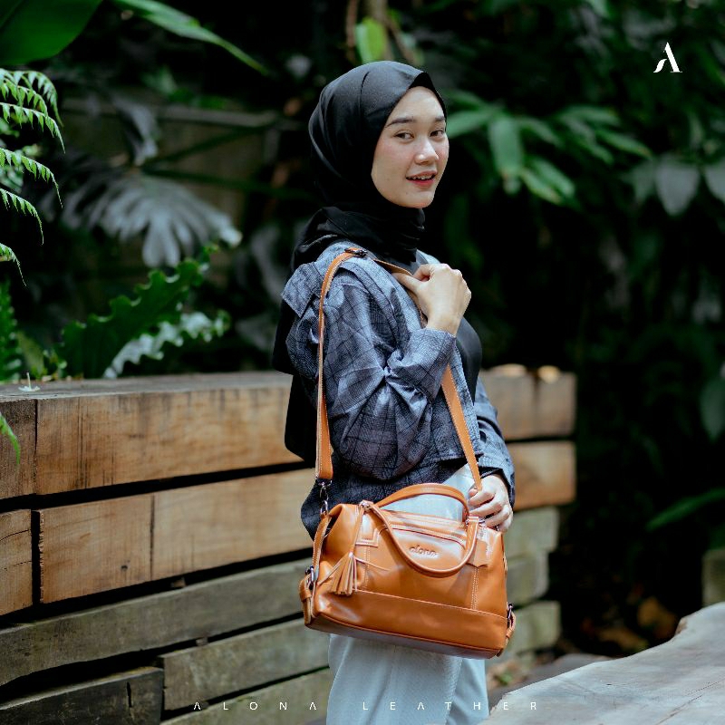 ALONA LEATHER- Tas wanita selempang branded ALONA FREYA kulit asli berkualitas