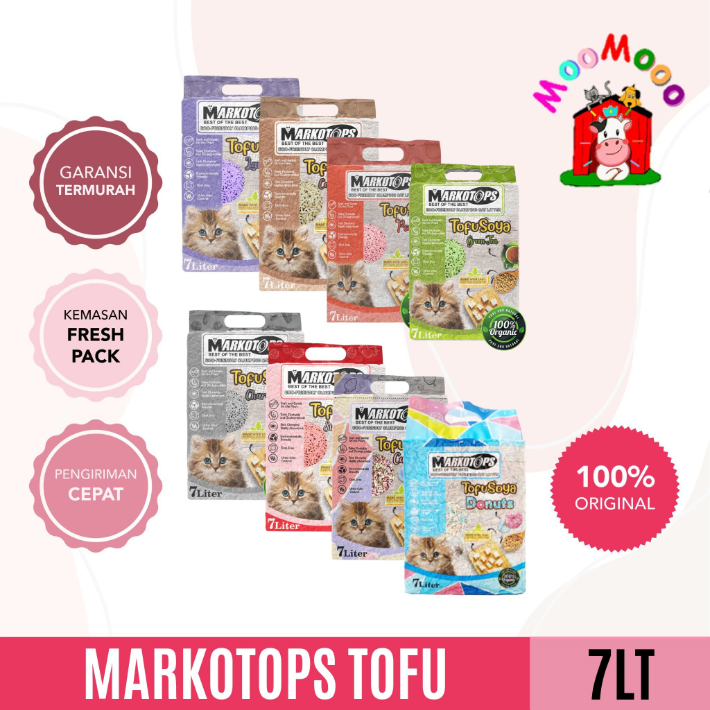 (KHUSUS EKSPEDISI) MARKOTOP SOYA TOFU Clump 7 Cat Litter/ Cat Sand 7LT