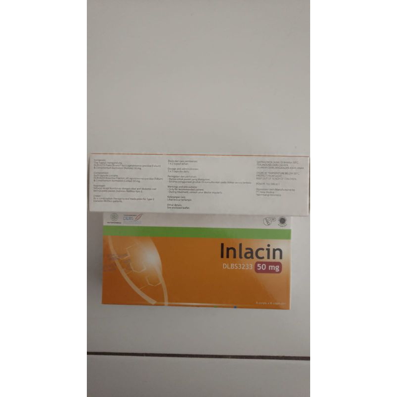 Inlacin 50 mg / Box / 5 Strip @ 10 Kaplet / Menurunkan Kadar Gula Darah