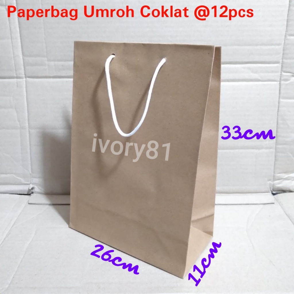 

Isi 12pc Paperbag Umroh polos lusinan / tas kertas motif batik 26 x 33 / tas kertas batik / paperbag