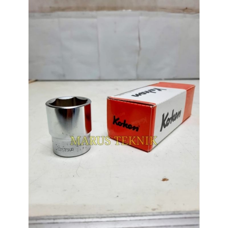 Mata Sok Putih sq 1/2" x 20mm segi 6 merek Koken made in Japan ori