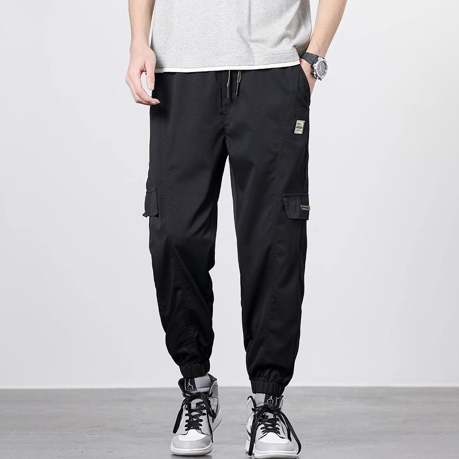 Celana Cargo Pria hitam Celana Panjang Pria Murah Korean Style Celana Joger Kulot Santai Pria Oversize Sweatpants Jogger Unisex Loose Straight Pants