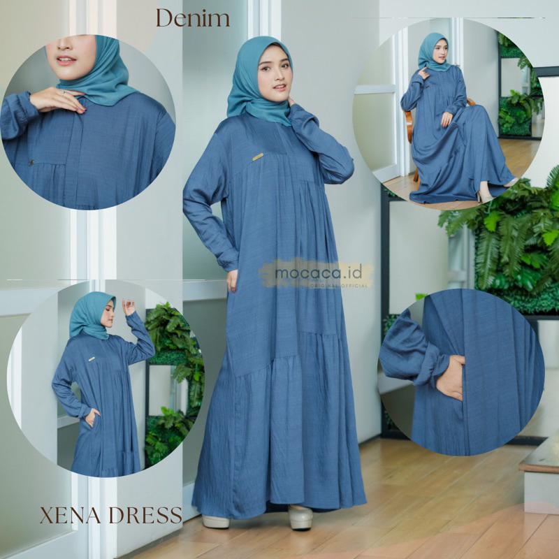 xena dress gamis mocaca softlinen full kancing hidup bisa jadi outer juga bahan adem cantik bisa gosend bandung