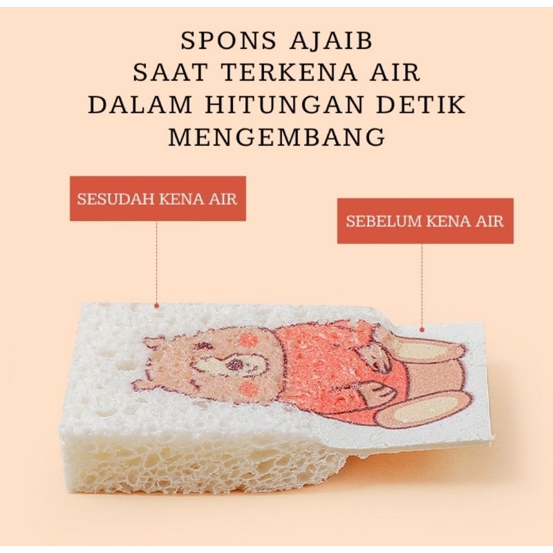 spon busa cuci piring ajaib motif karakter sponge spons