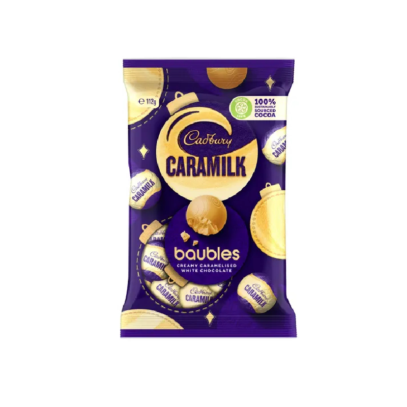 Cadbury Caramilk Baubles Creamy Caramelised White Chocolate 112 Gram