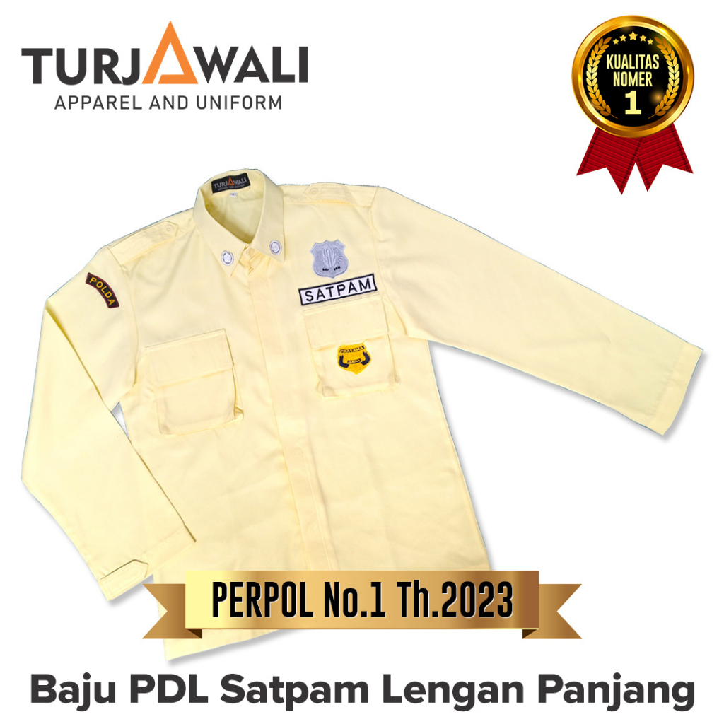 Seragam Satpam PDL Krem Lengan Panjang Terbaru Premium / Seragam Satpam Krem Lengan Panjang PDL / Se