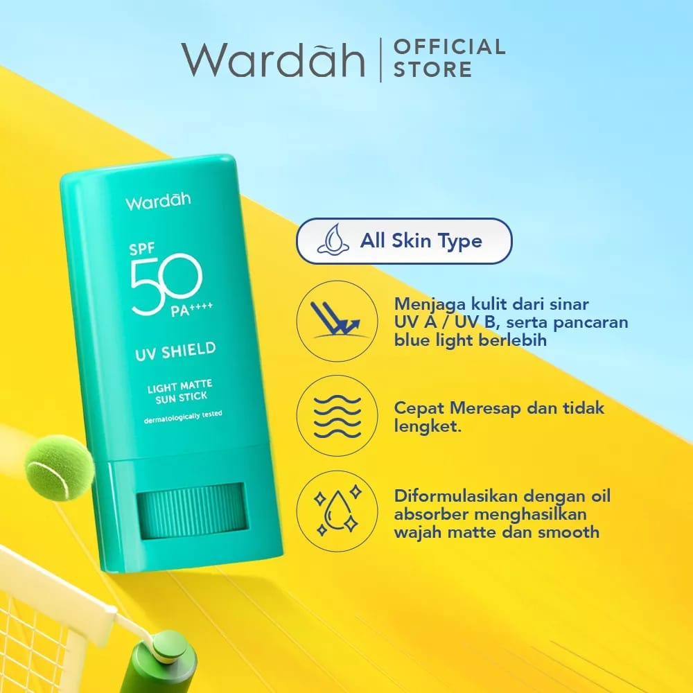 Wardah UV Shield Light Matte Sun Stick SPF 50 PA +++ 22 g