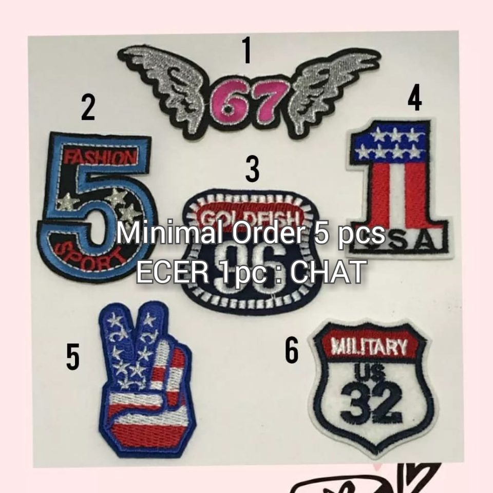 PATCH BORDIR NUMBER | EMBLEM BORDIR ANGKA