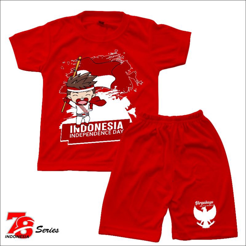 Setelan kaos anak kemerdekaan Indonesia 78