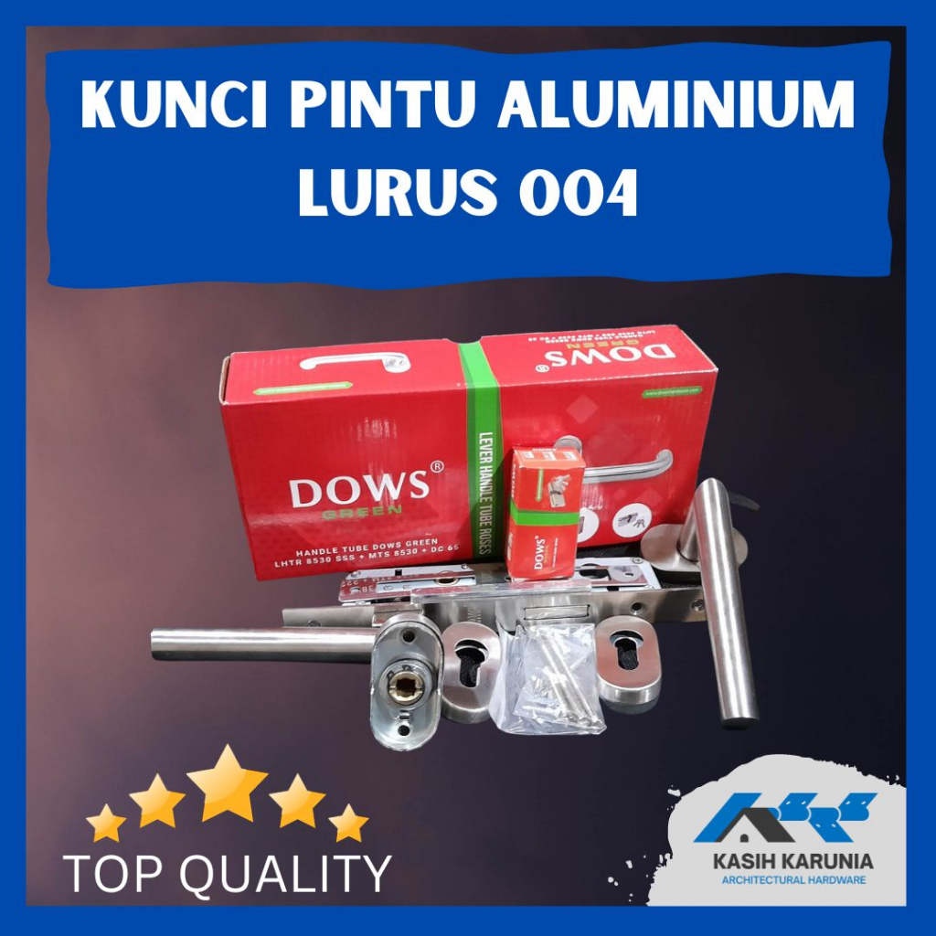 Kunci Pintu Alumunium Kunci Set Almunium Aluminium Lengkap (Hanlde+Body+Cylinder) DOWS GREEN