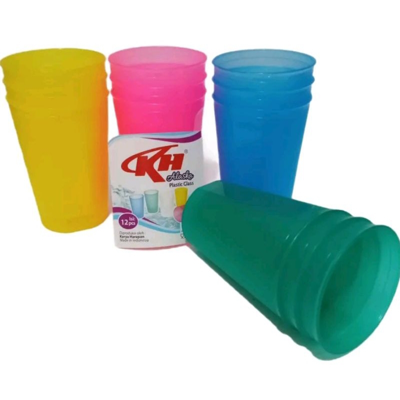 Gelas plastik 12 pcs / gelas minum plastik