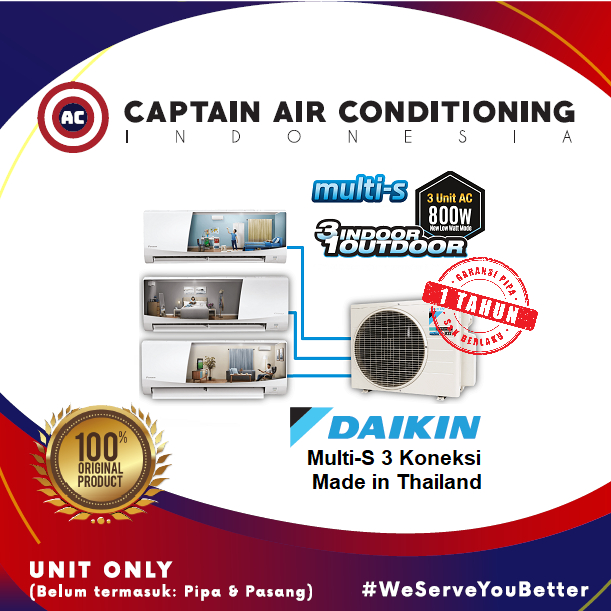 DAIKIN AC Multi S 3 - 1/2 PK + 1/2 PK + 1/2 PK