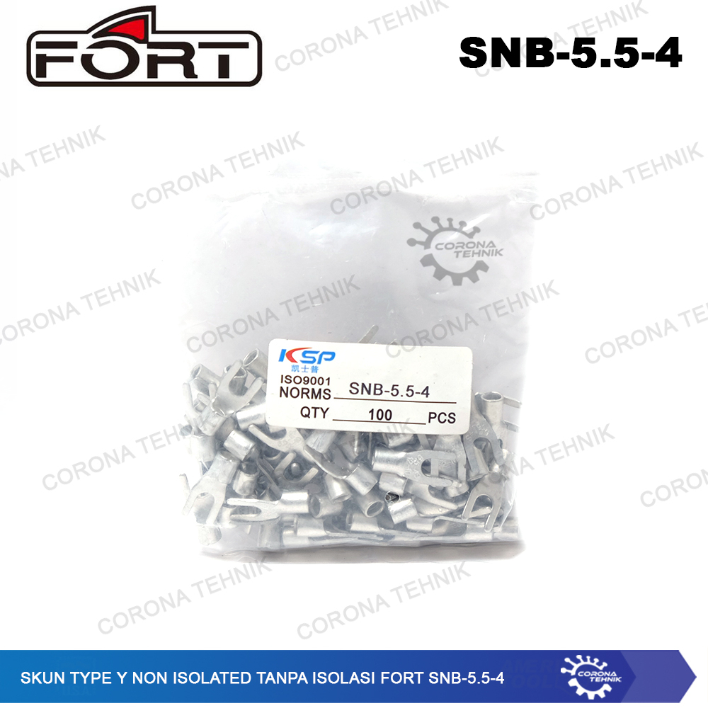 For Cable 4 - 6 mm Skun Type Y Non Isolated Tanpa Isolasi FORT SNB-5.5-4