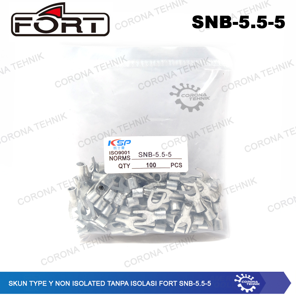 For Cable 4 - 6 mm Skun Type Y Non Isolated Tanpa Isolasi FORT SNB-5.5-5