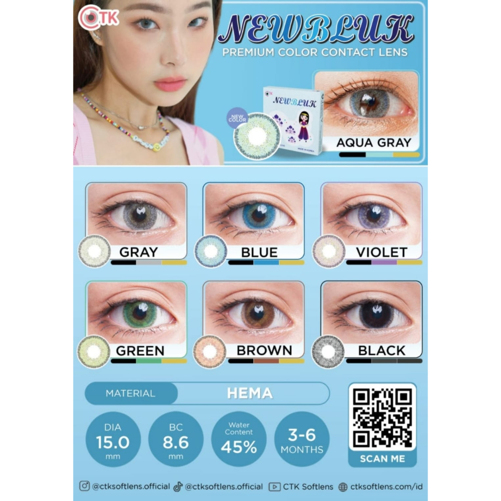 Softlens Newbluk diameter 15mm by CTK
