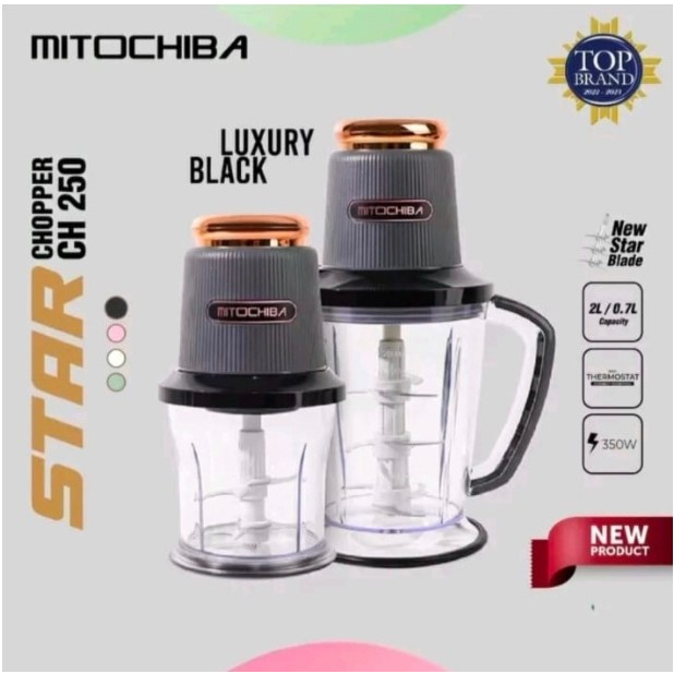 Mitochiba Blender Food Chopper 2L STAR Blade CH 250 Daging dan Bumbu 9 Pisau