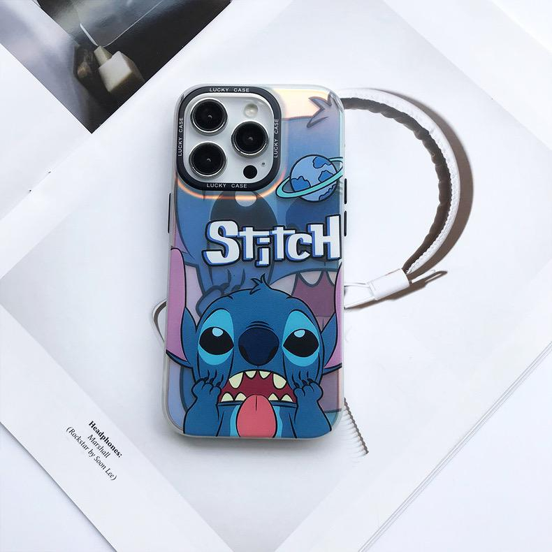 NEW CUTE CASE !!  HOLOGRAM STICH PLANET IP 14 PROMAX 14 PRO 14 13 PROMAX 13 PRO 13 12 PROMAX 12 PRO 12  11 SOFTCASE