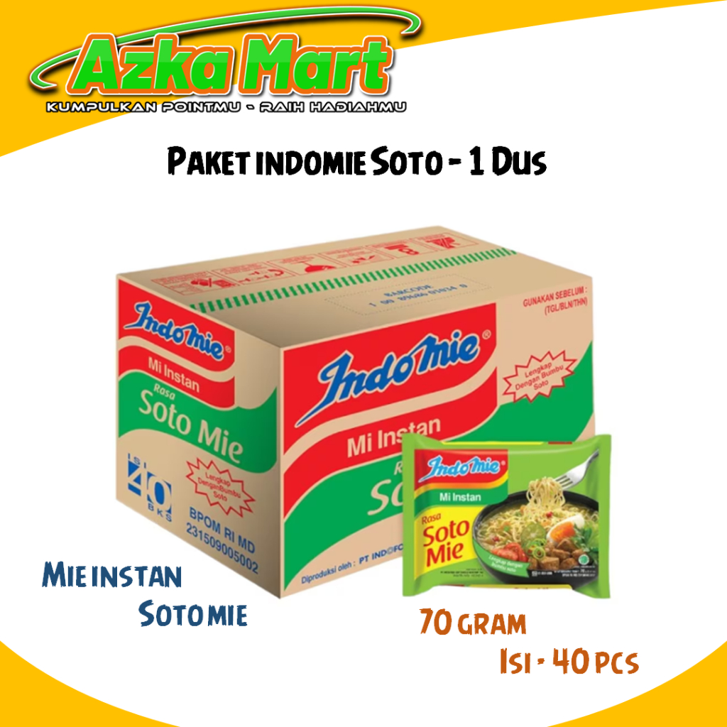 

Indomie Kuah Soto Mie - 1 Dus Isi 40 Pcs