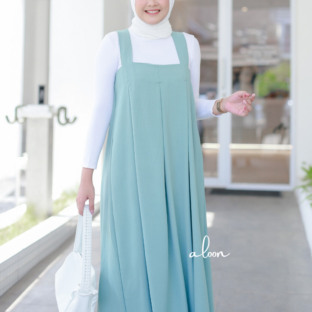 Livy Overall Crinkle Airflow – Overall Dress Wanita Vintage Korea